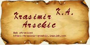 Krasimir Arsekić vizit kartica